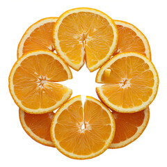 slices of orange transparent background 