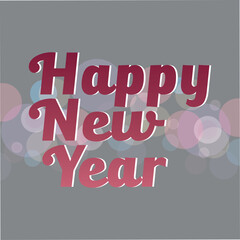 Happy New Year 2025 white color typography template with black background. 