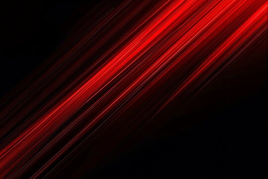 Dynamic red diagonal streaks on a dark gradient background, creating a futuristic and energetic motion effect. Concept of speed and energy. Ai generative