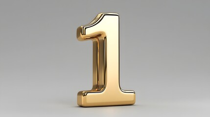 Stylish 3D Golden Number One