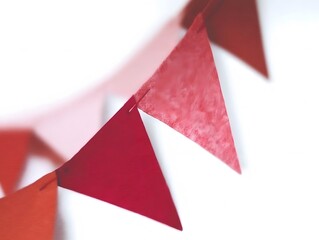 curved triangle flag for party on white background