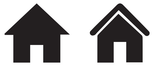 Set of house thin line icons. Home icon collection. House icons set.  House icon, Vector Illustration	