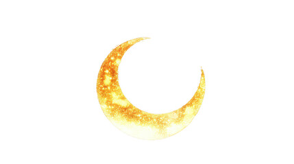 Shimmering Golden Crescent Moon Illustration