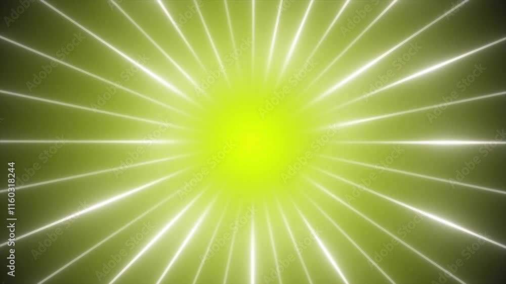 Poster yellow color rotating glowing lines and shiny lines gradient design loop able geometrical background