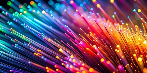 Microscopic Neonic Optical Fiber Close-Up: Rule of Thirds Composition
