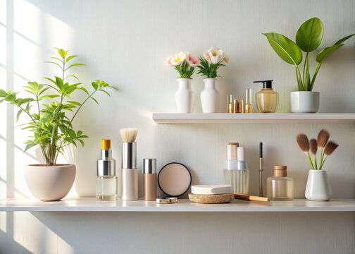 Minimalist Bathroom Shelf Design: Eye-Level Beauty Product Display Ideas
