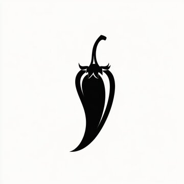 recommend clip art: Simple black silhouette of a chili pepper.