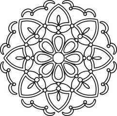 mandala for Henna, Mehndi, tattoos, decorative ornaments in ethnic oriental style, coloring book pages