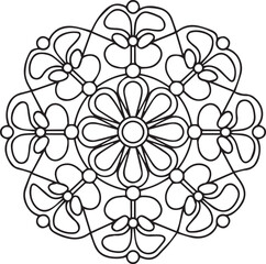 mandala for Henna, Mehndi, tattoos, decorative ornaments in ethnic oriental style, coloring book pages