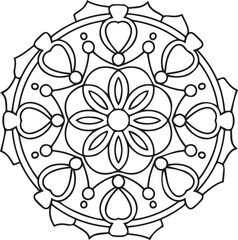 mandala for Henna, Mehndi, tattoos, decorative ornaments in ethnic oriental style, coloring book pages