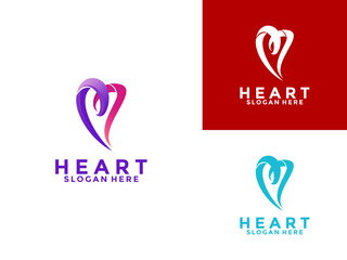 Colorful Heart logo vector template. Beauty Heart Shape logo vector icon.