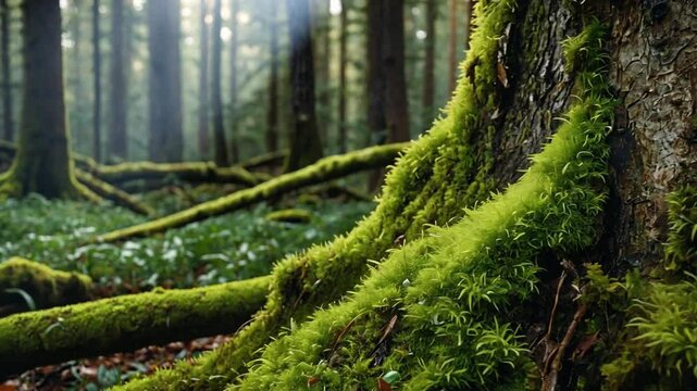 Moss on tropical forest trees