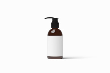 cosmetic lotion bottle on white background