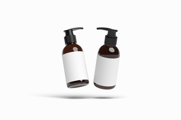cosmetic lotion bottle on white background