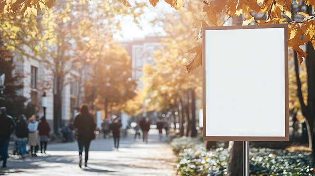 Blank flyer mockup being distributed on a college