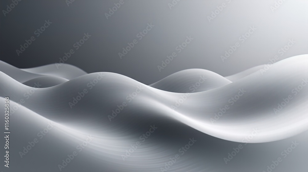 Poster grey minimalistic wave texture with smooth curves.