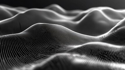 Abstract grayscale undulating wave pattern.