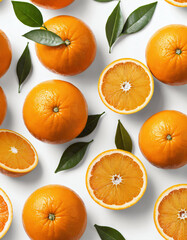 oranges in a white background
