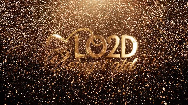 Rose Gold Glitter Particles: A Festive Celebration Texture on Black Background