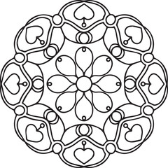 Simple black and white mandala, simple mandala coloring pages, vector file, tattoo design