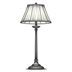 Elegant floor lamp with pleated shade.