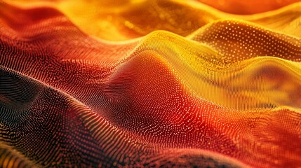 Abstract orange and red wave pattern.