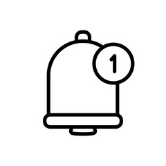 bell icon, simple flat style, illustration, logo sign symbol pictogram template, for ui or ux isolated on white for mobile app, editable