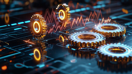 Gears and Graph Merging in Futuristic Digital Interface