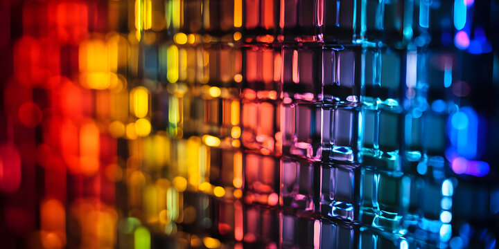 Vibrant Refraction of Rainbow Colors through Transparent Glass Surface : Generative AI