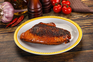 Roasted duck breast in cherry
