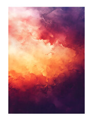 Naklejka premium Vibrant Abstract Watercolor Artwork with Warm Colors and Dramatic Texture : Generative AI