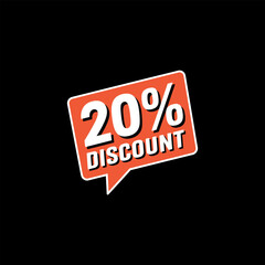 Mega sale 20% logo vector and illustration