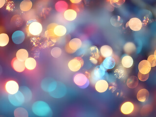 Obraz premium Colorful Abstract Bokeh Background with Vibrant Blurred Lights for Festive Occasions : Generative AI