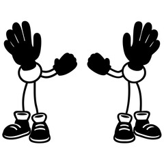 hand holding a cartoon character 