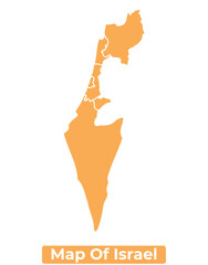 Israel country orange map simple flat border outline vector illustration
