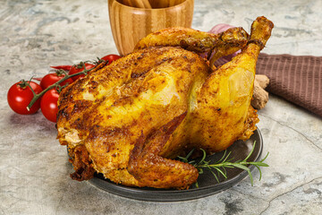 Homemade Grilled whole chicken with spices