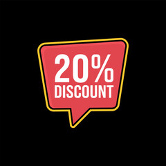Mega sale 20% logo vector and illustration