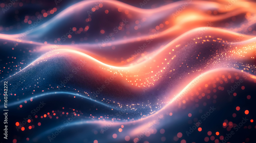 Poster abstract waves of light and color create a mesmerizing visual effect.