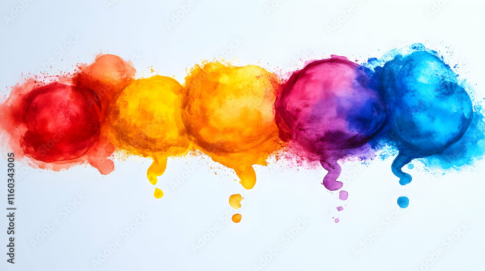 Aufkleber colorful splashes of paint in vibrant hues, creating a dynamic visual effect.