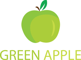 Cartoon apple isolated on white background. Flat cartoon vector illustration. Isolated on white background. Vegan concept