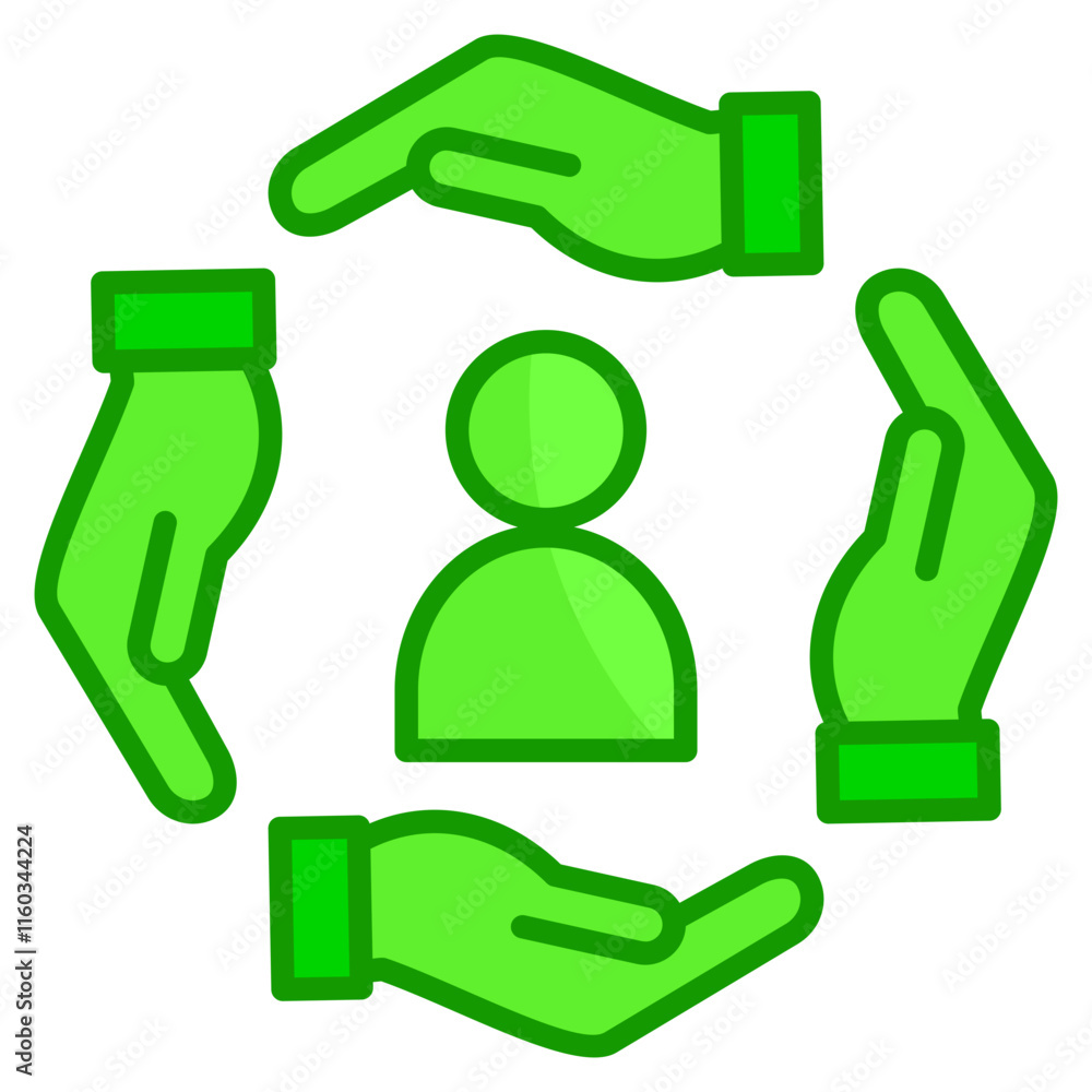 Poster hands together icon element for design
