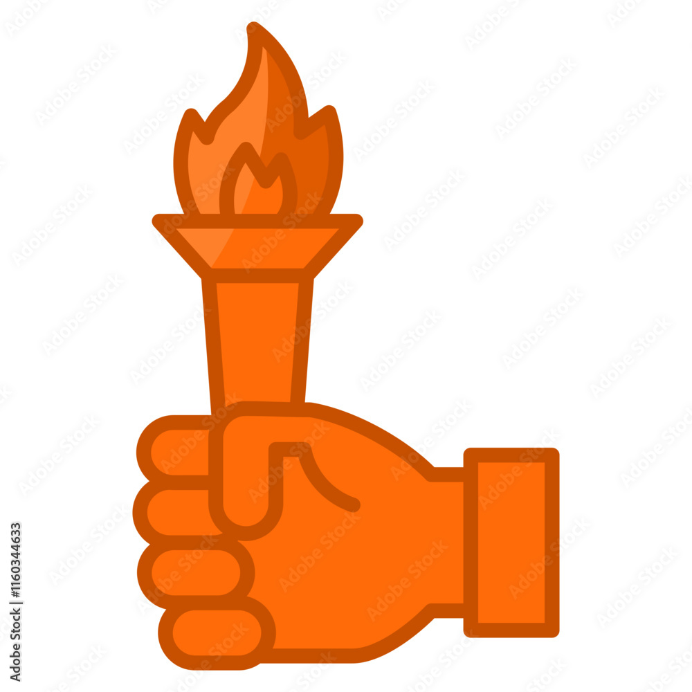 Poster torch icon element for design