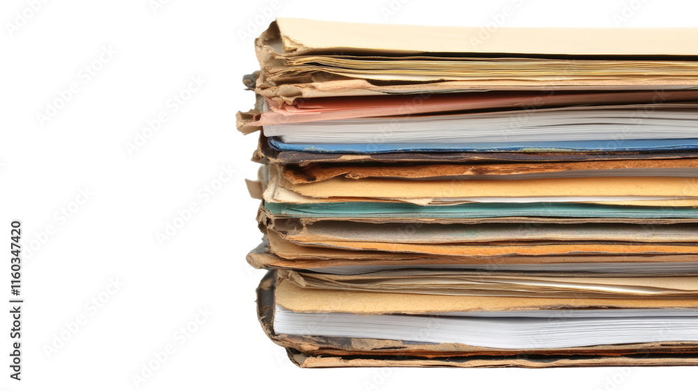 Poster stack of blank paper sheets isolated transparent background