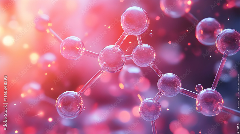 Aufkleber a close-up view of molecular structures in a colorful, abstract background.