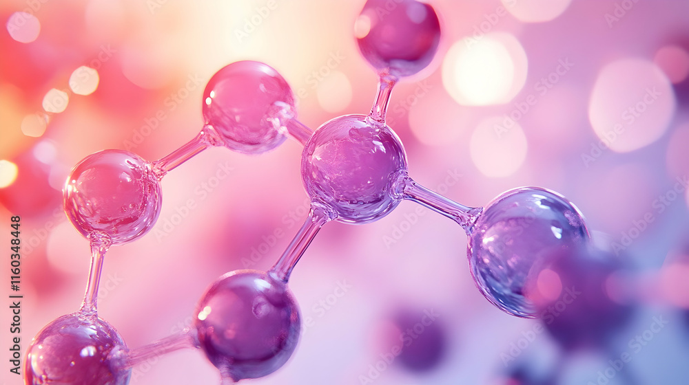 Poster abstract representation of molecular structures with vibrant colors.
