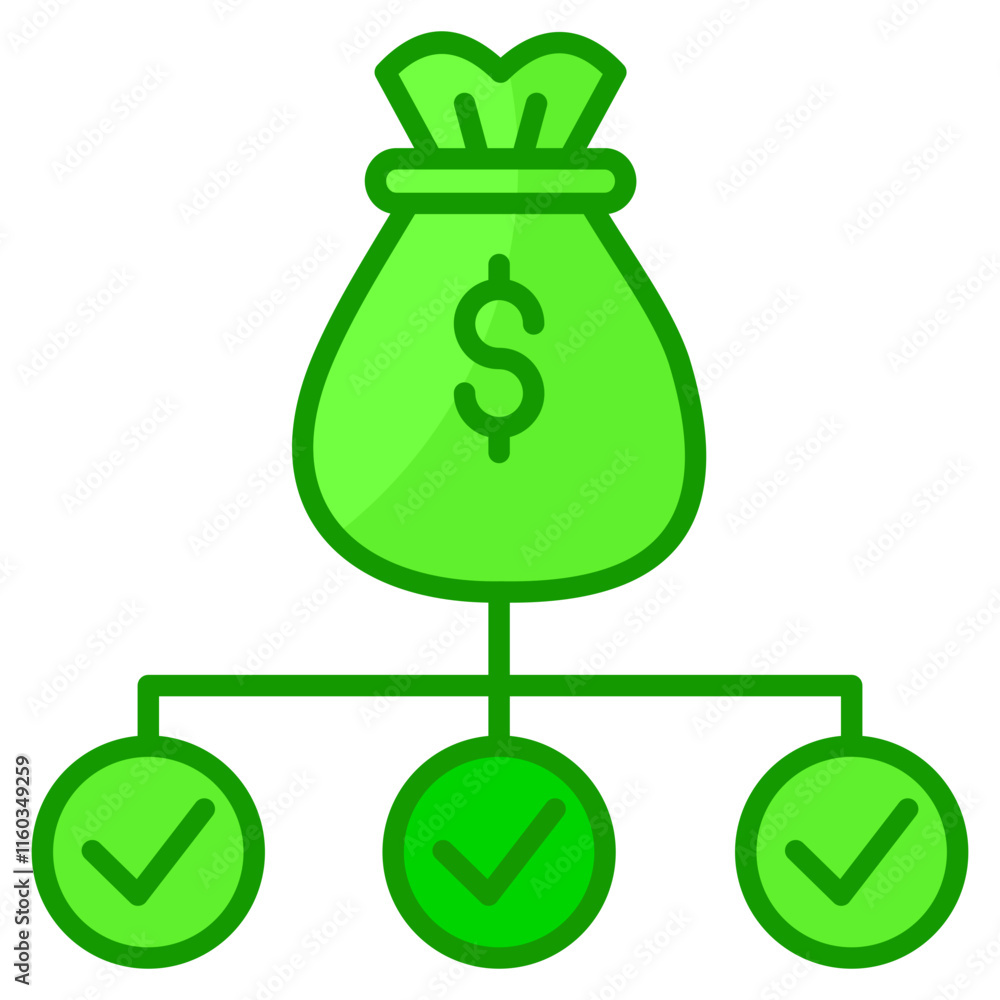 Poster budget allocation icon element for design