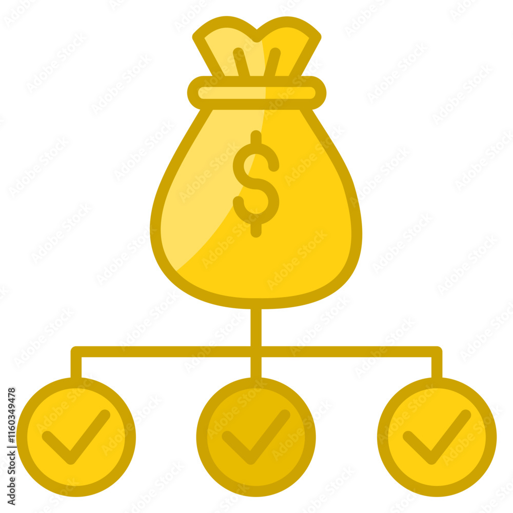 Poster budget allocation icon element for design