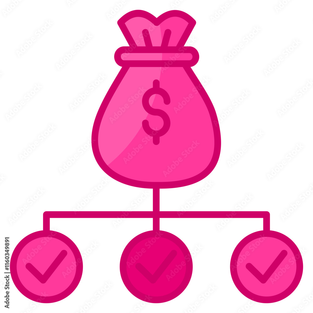 Poster budget allocation icon element for design