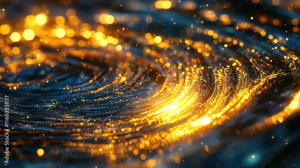 Poster abstract glowing yellow bokeh background with shimmering texture