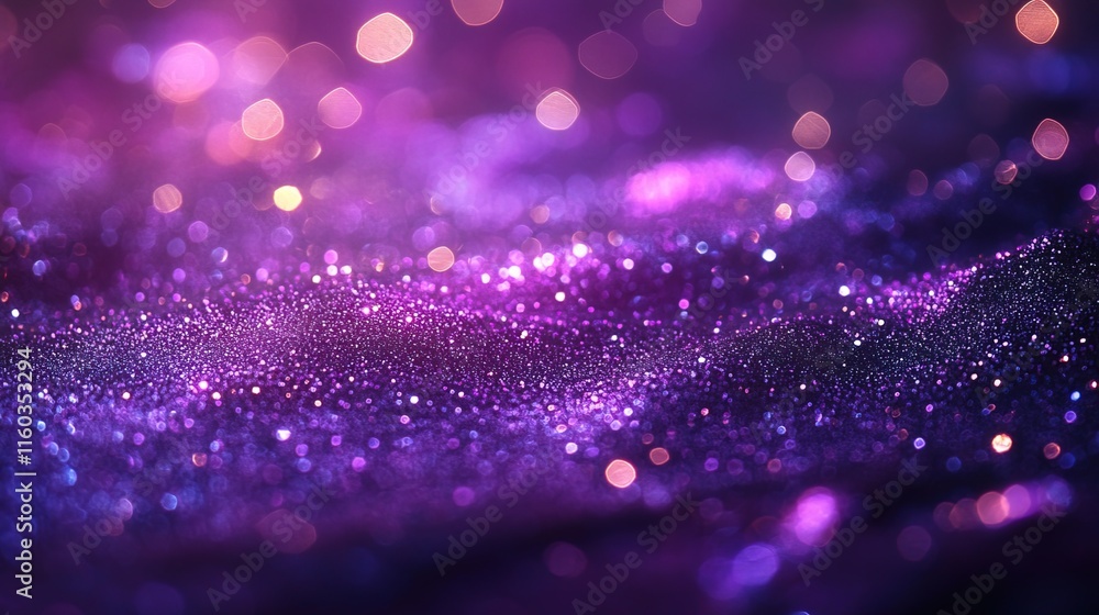 Poster abstract glowing purple bokeh background with shimmering texture